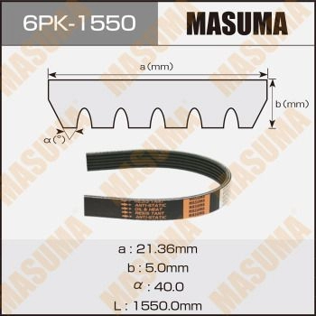 Ремень привода навесного оборудования MASUMA 6PK-1550 1440255894 IKZW9 16