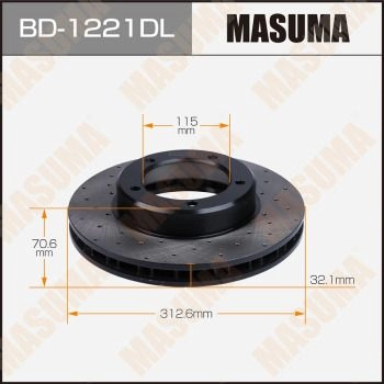 Диски тормозные перфорированные LH MASUMA 1440255895 BD-1221DL AC8WHW 3