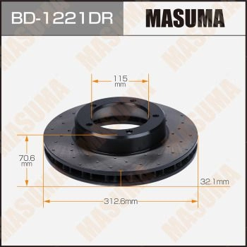 Диски тормозные перфорированные RH MASUMA BD-1221DR 0FM 4W5 1440255896