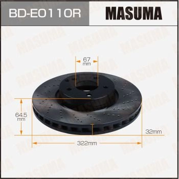 Диски тормозные перфорированные LH MASUMA BD-E0110R 1440255961 IKQG MO7 изображение 0