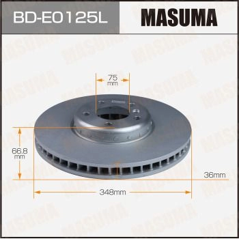 Диски тормозные LH MASUMA 1440255968 BD-E0125L 3Y T3D изображение 0