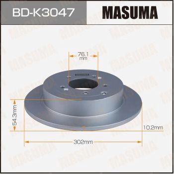 Диск тормозной MASUMA 1440255996 BD-K3047 V24 FH4