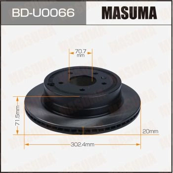 Диск тормозной MASUMA B8LK 61F 1440256005 BD-U0066 изображение 0