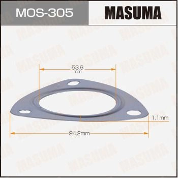 Прокладка глушителя 53.6x94.2x1.1 MASUMA MOS-305 TV3 A4 1440256358 изображение 0