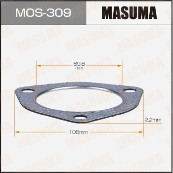 Прокладка глушителя 69.8x106x2.2 MASUMA 1440256362 MOS-309 R C9Q8 изображение 0