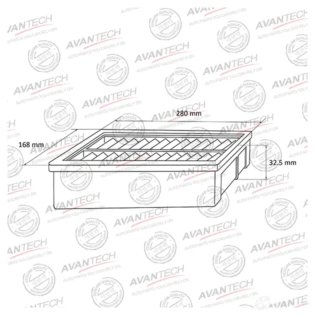 Фильтр воздушный (с пропиткой) AVANTECH AF0229W 1420571437 6UW 1U5 изображение 0