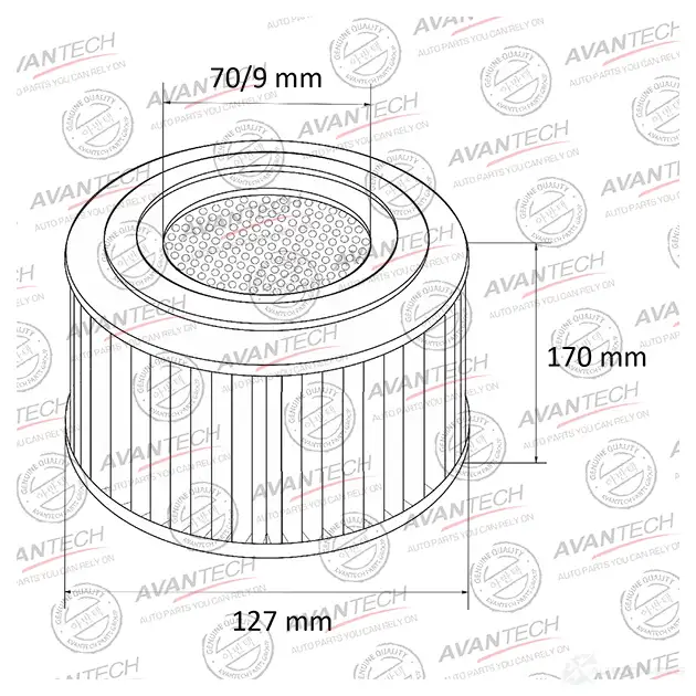 Фильтр воздушный (с пропиткой) AVANTECH ZMY G5YU 1439706033 AF0230W изображение 0