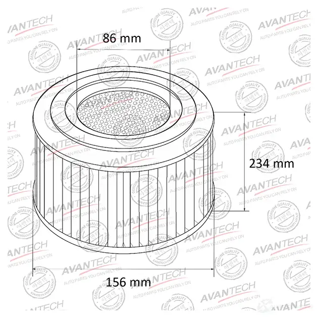 Фильтр воздушный (с пропиткой) AVANTECH AF0422W 44XW N2 1439705734