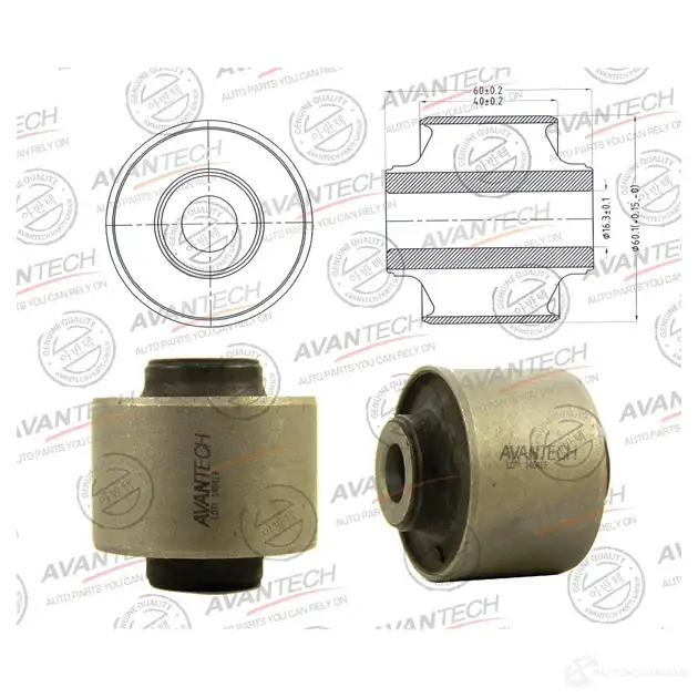 Сайлентблок задней продольной тяги, задний (кратность 1 шт) AVANTECH ASB0508 X6F S0M2 1439705849