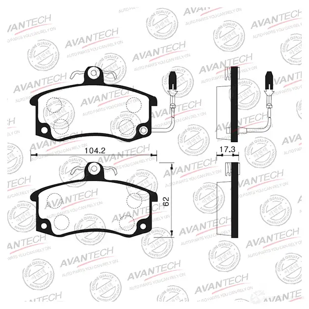 Дисковые тормозные колодки AVANTECH 1420571674 AV021 L Q1NY