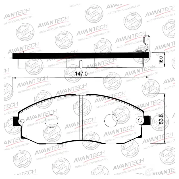Дисковые тормозные колодки AVANTECH O5A 3YA 1420571670 AV067