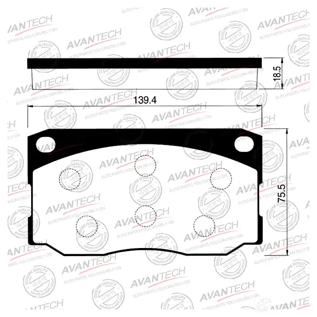 Дисковые тормозные колодки AVANTECH 1 BWR6 AV070 1439704407
