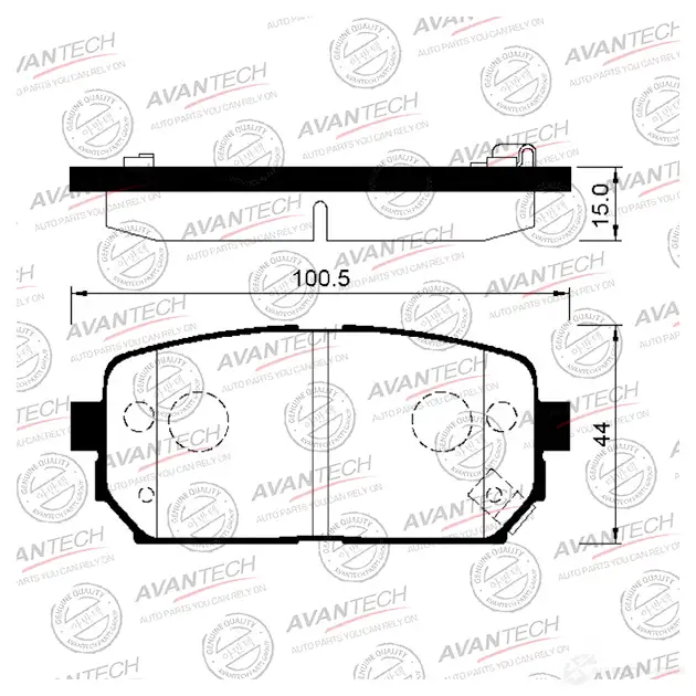 Дисковые тормозные колодки (противоскрипная пластина в компл.) AVANTECH R QJ5N AV092 1420571718 изображение 0
