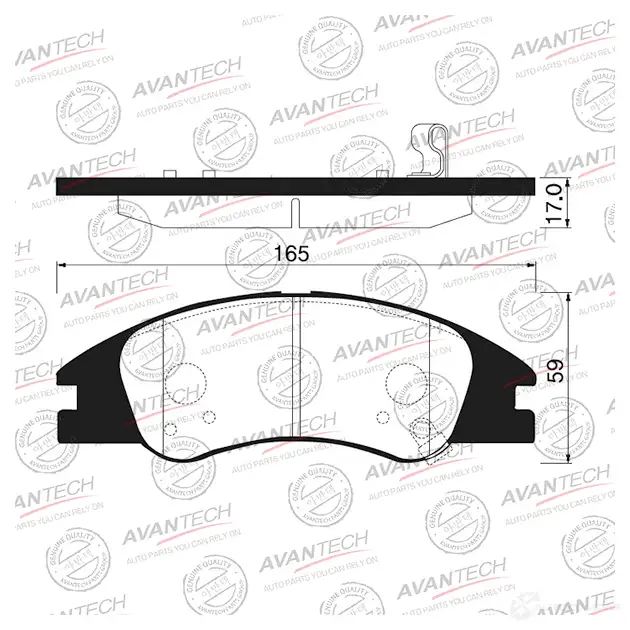 Дисковые тормозные колодки (противоскрипная пластина в компл.) AVANTECH G Y38UL 1420571765 AV130