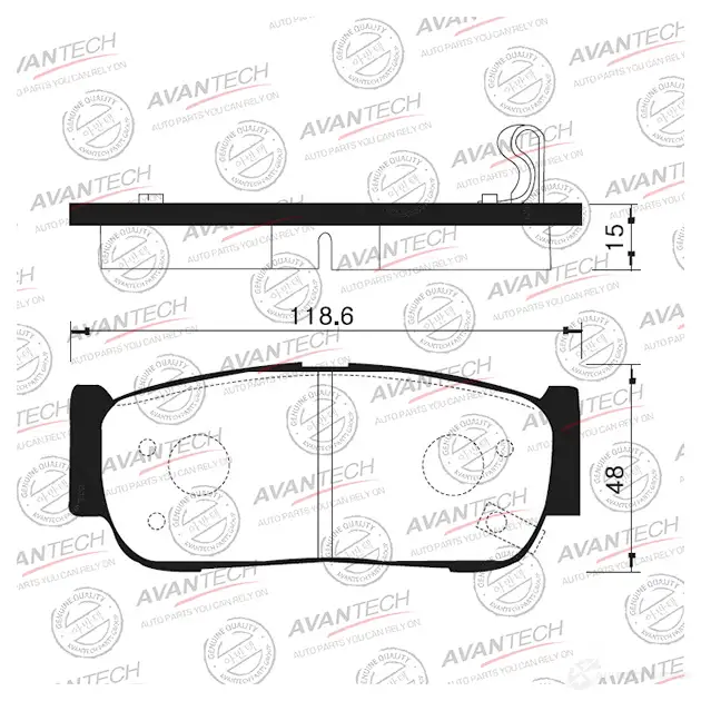 Дисковые тормозные колодки (противоскрипная пластина в компл.) AVANTECH 8 POM78Z 1420571720 AV141