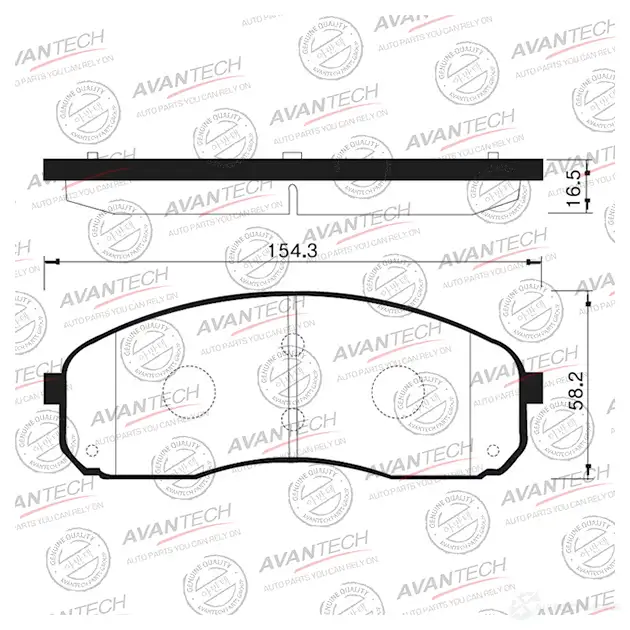 Дисковые тормозные колодки (противоскрипная пластина в компл.) AVANTECH AV172 S0ZP XS 1439704410