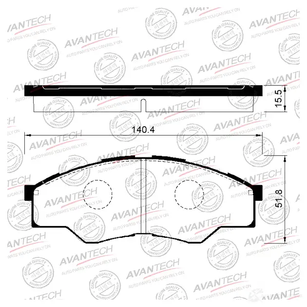 Дисковые тормозные колодки AVANTECH AV204 1420571204 7A0QE 0Z изображение 0