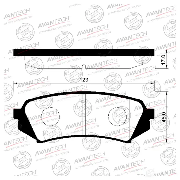 Дисковые тормозные колодки (противоскрипная пластина в компл.) AVANTECH 9XC 29 1420571172 AV250