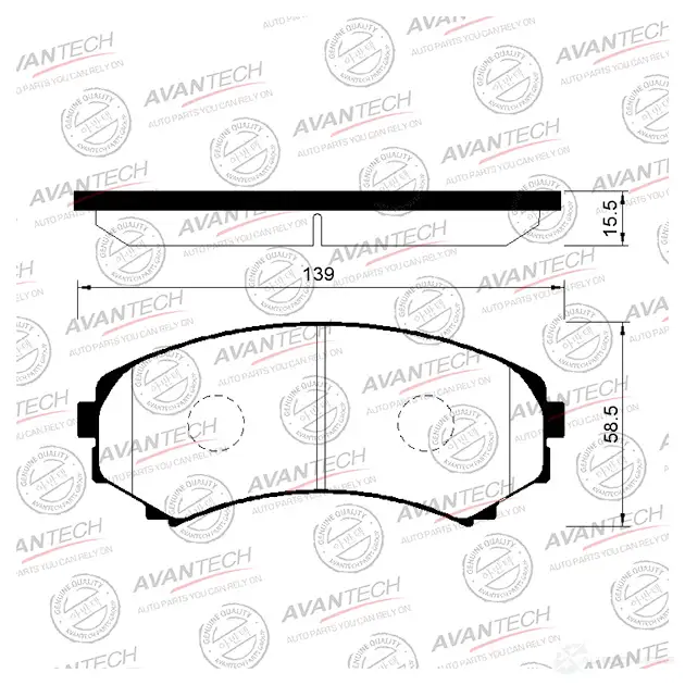Дисковые тормозные колодки (противоскрипная пластина в компл.) AVANTECH AV257 XS AWG 1420571177