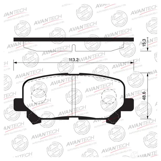 Дисковые тормозные колодки (противоскрипная пластина в компл.) AVANTECH AV303 ZD3HVH V 1439706793 изображение 0