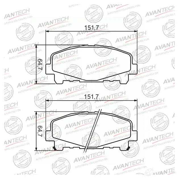 Дисковые тормозные колодки AVANTECH AV0336 1ETSON 9 1420571722