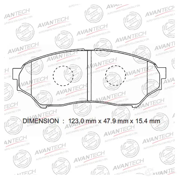 Дисковые тормозные колодки (противоскрипная пластина в компл.) AVANTECH AV446 W2I IAO 1420571233