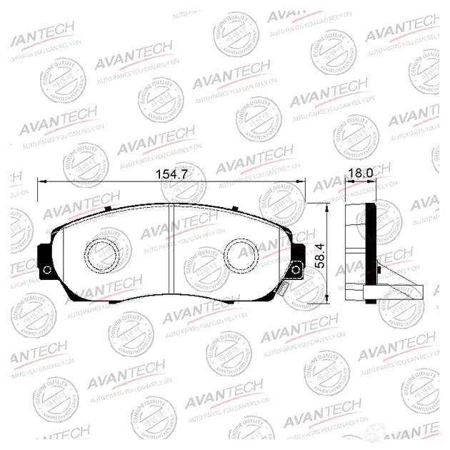 Дисковые тормозные колодки (противоскрипная пластина в компл.) AVANTECH XPH3 F1 1420571251 AV594
