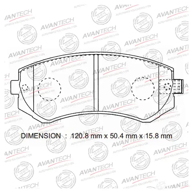 Дисковые тормозные колодки (противоскрипная пластина в компл.) AVANTECH O41 G9 AV708 1420571259 изображение 0