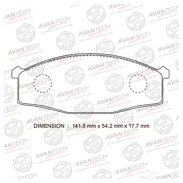 Дисковые тормозные колодки (противоскрипная пластина в компл.) AVANTECH AV724 0CK TOI 1420571269