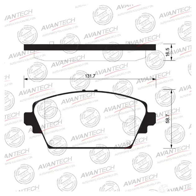 Дисковые тормозные колодки (противоскрипная пластина в компл.) AVANTECH 1420571393 LI 6O0 AV729