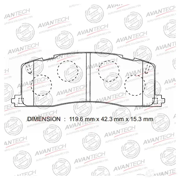 Дисковые тормозные колодки (противоскрипная пластина в компл.) AVANTECH VQ9HE 4R AV794 1420571291