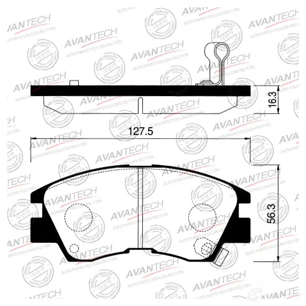 Дисковые тормозные колодки (противоскрипная пластина в компл.) AVANTECH AV926 V3XMZ JZ 1420571317