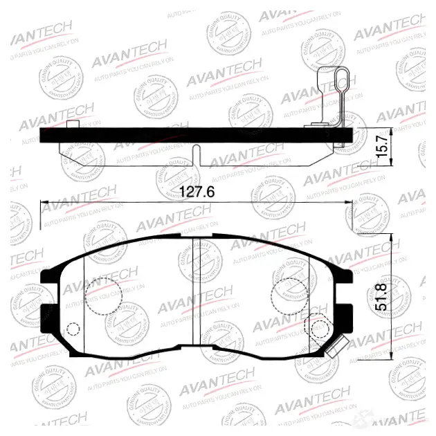 Дисковые тормозные колодки (противоскрипная пластина в компл.) AVANTECH AV951 K 5EITG3 1420571322 изображение 0