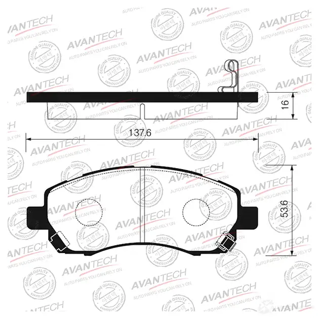 Дисковые тормозные колодки AVANTECH AV1006 1420571340 C4D7 IN