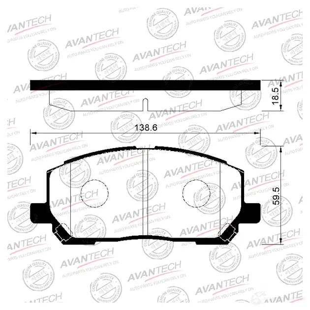 Дисковые тормозные колодки (противоскрипная пластина в компл.) AVANTECH 1420571348 AV1034 SWEX 27
