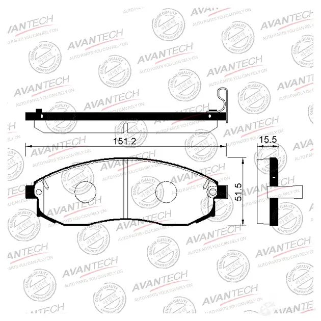 Дисковые тормозные колодки AVANTECH M KMHOV1 AV1045 1420571753