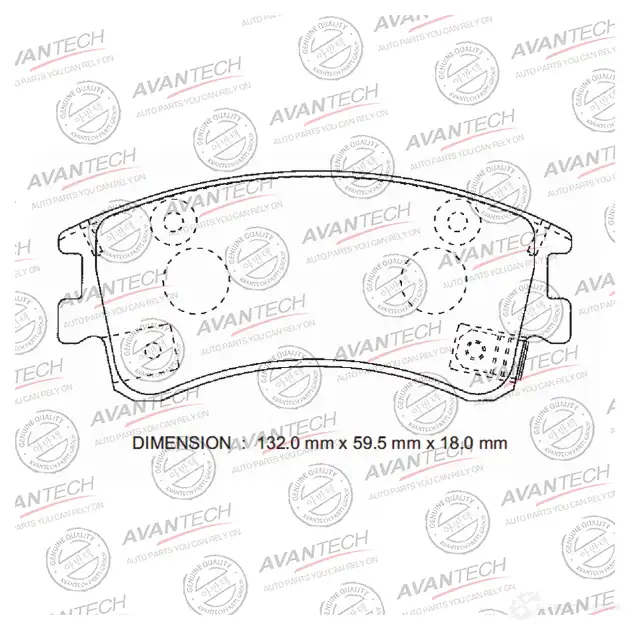 Дисковые тормозные колодки (противоскрипная пластина в компл.) AVANTECH R C6UC AV1069 1420571372 изображение 0
