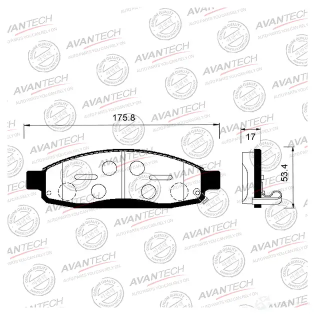 Дисковые тормозные колодки (противоскрипная пластина в компл.) AVANTECH PEPR 9 AV1079 1420939114
