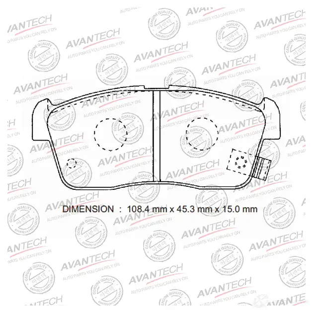 Дисковые тормозные колодки (противоскрипная пластина в компл.) AVANTECH S SQI5 1420571385 AV1099 изображение 0