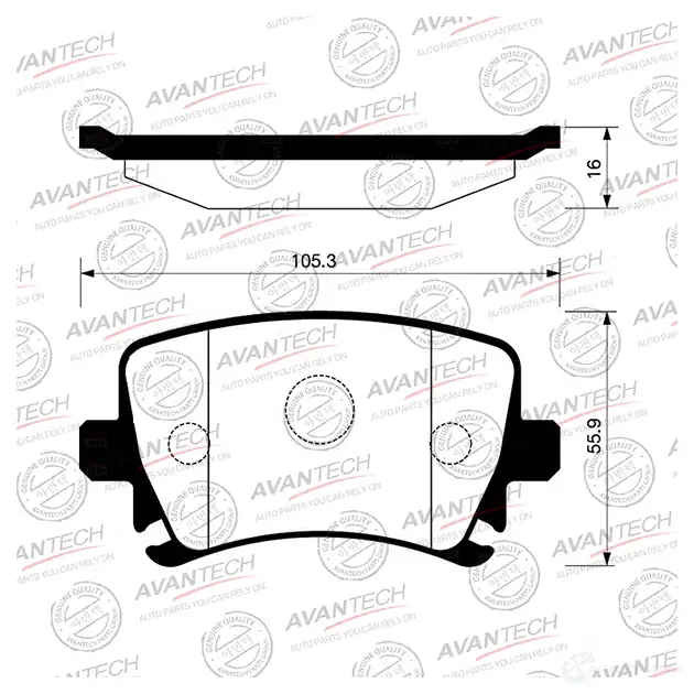 Дисковые тормозные колодки AVANTECH HJTN U7 AV1904 1420571691