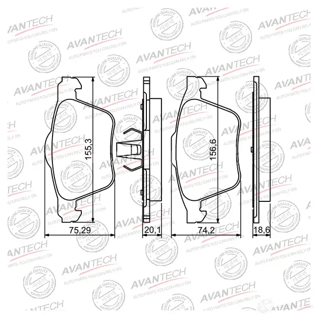 Дисковые тормозные колодки AVANTECH 87CI 448 AV2004 1420571714
