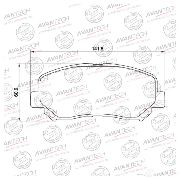 Дисковые тормозные колодки (противоскрипная пластина в компл.) AVANTECH AV4401 1420571209 V C0DT