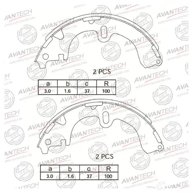 Барабанные тормозные колодки AVANTECH AVS0102 1420567873 S25I6 S
