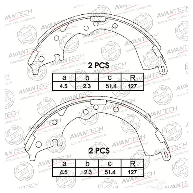 Барабанные тормозные колодки AVANTECH 1420569212 AVS0111 R 6QXH изображение 0