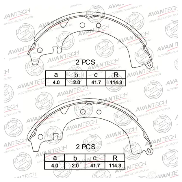 Барабанные тормозные колодки AVANTECH 1420569215 NIQ3F 61 AVS0114 изображение 0