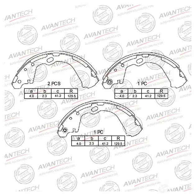 Барабанные тормозные колодки AVANTECH AVS0205 6DAI A 1420570016