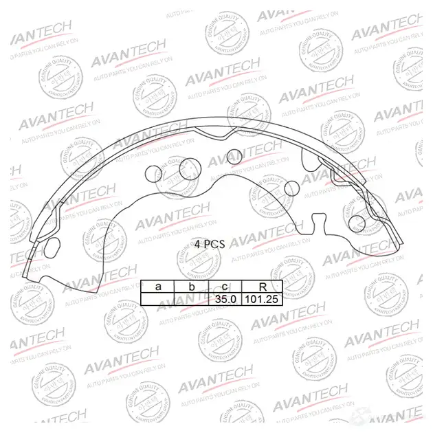 Барабанные тормозные колодки AVANTECH AVS0211 1420569167 B WMRTX