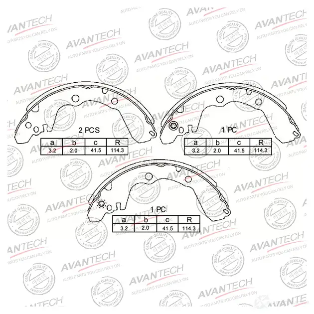 Барабанные тормозные колодки AVANTECH AVS0502 Y VANIJ 1420569171