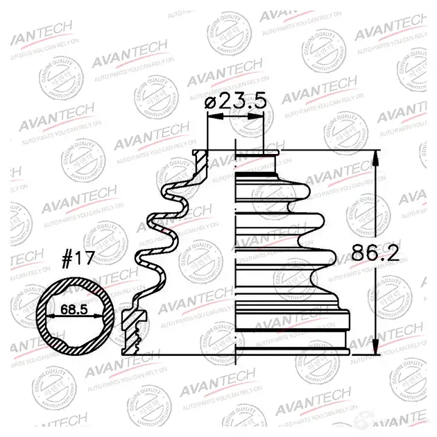 Пыльник привода AVANTECH XYSL39 H 1439706566 BD0228