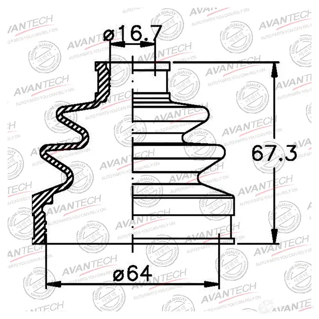 Пыльник привода AVANTECH 1439706567 UP4 PWTK BD0229